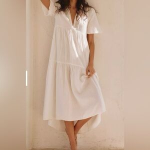 Anthropologie Cream Textured Fabric